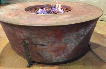 The Aspyn Copper Fire Pit Hand crafted heavy Copper Gas Fire Pit